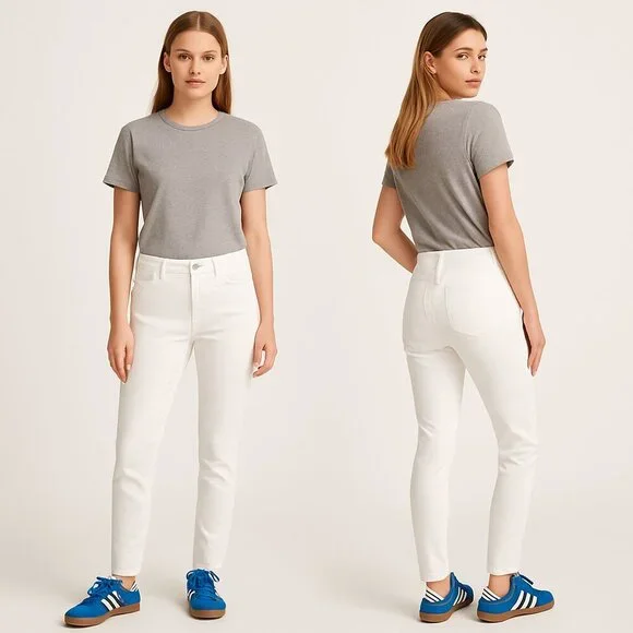 🤍👖 CHICO’S Women’s High Rise Ankle Skinny Jeans Size 4 ✨ Classic White - Picture 4 of 15